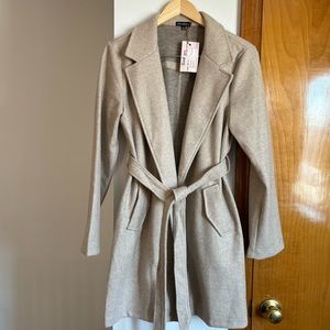NEW Chocolate USA Women’s Beige Coat, Cotton Blend, Size L